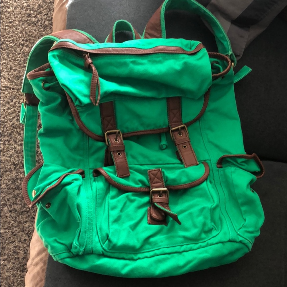 Emerald Green and Faux Leather Ecote Backpack